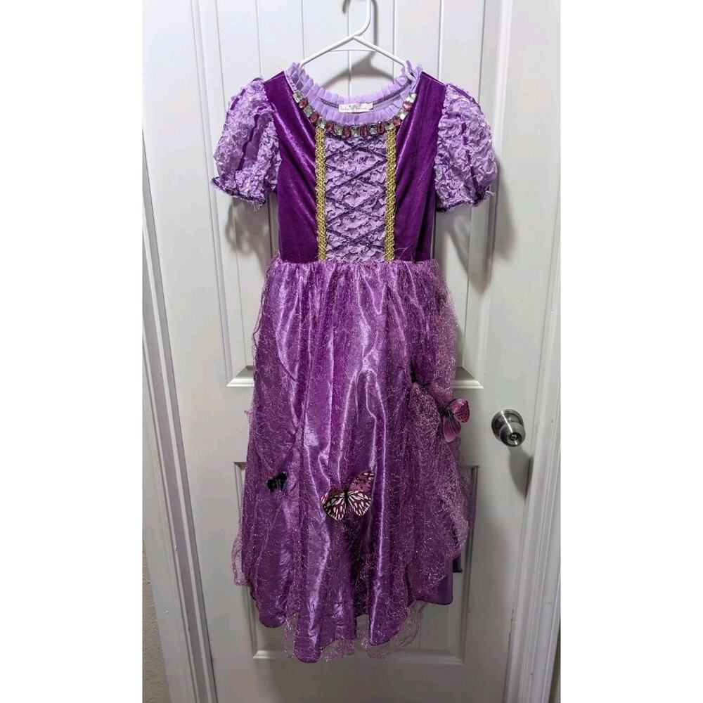 Rapunzel Halloween Costume Girls Size 8-10 Purple Princess Dress Butterfly's